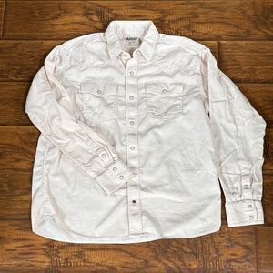 Ariat Men's Light Cream Twill Casual Button-Down Shirt